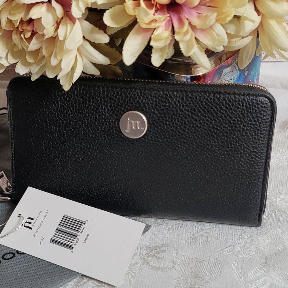 Jessica Moore black wallet wristlet NWT